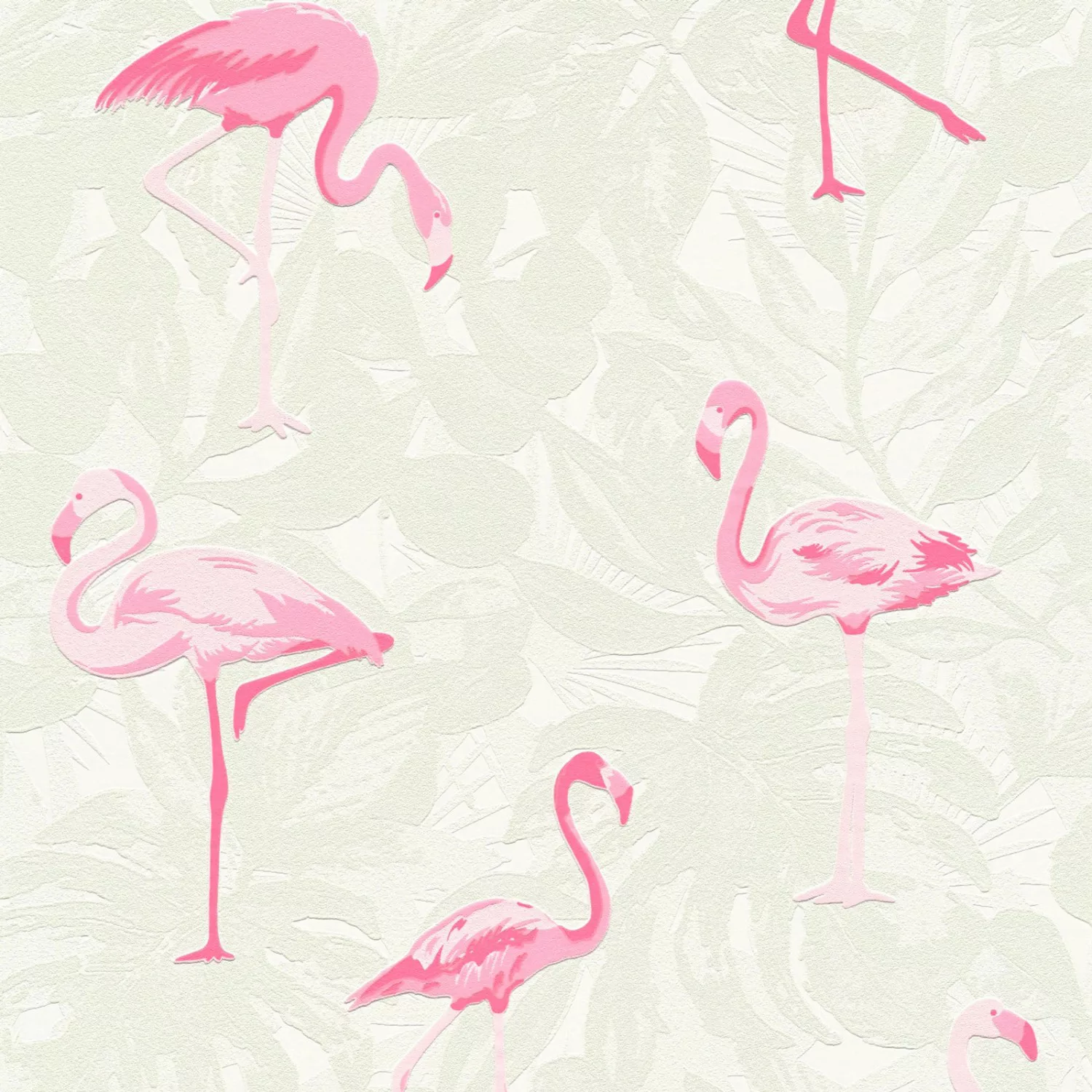 Bricoflor Flamingo Tapete in Grau Rosa Vogel Vliestapete im Tropical Stil I günstig online kaufen