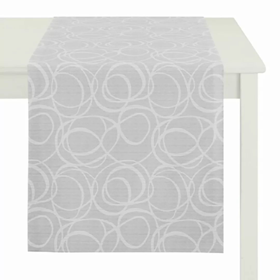 home24 Apelt Tischläufer Alabama Grau Kunstfaser Modern 48x140 cm (BxT) günstig online kaufen