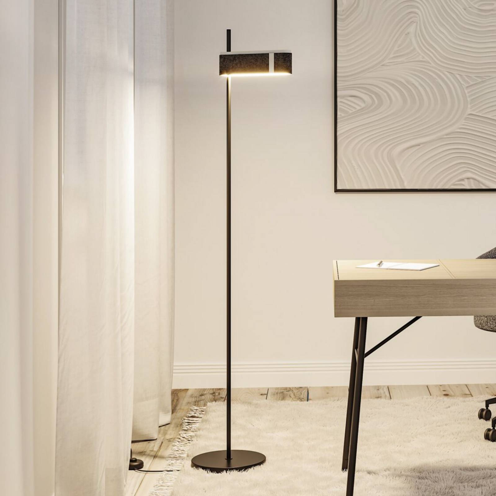 Paulmann Smart LED-Stehleuchte Jagun, anthrazit, 151 cm Filz günstig online kaufen