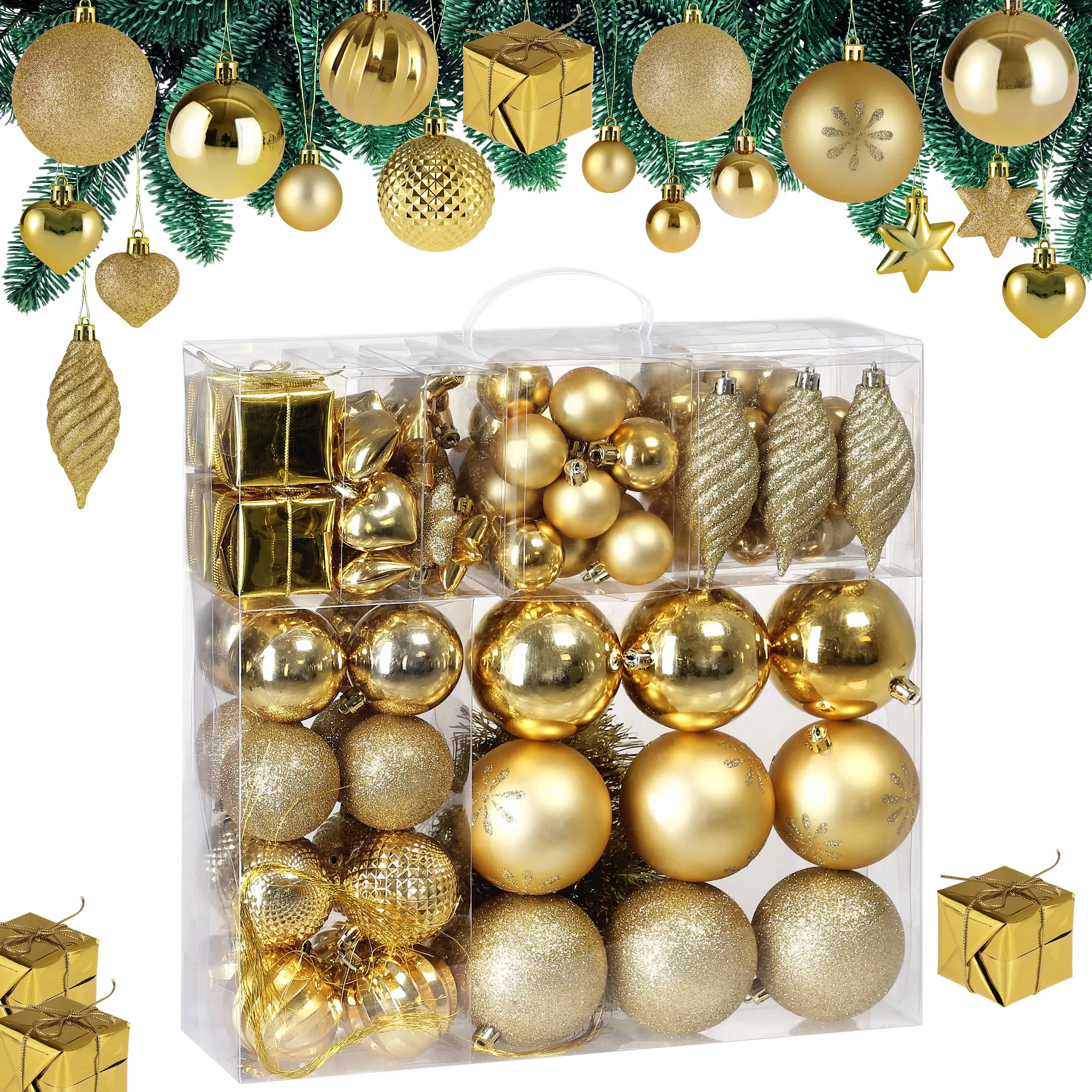 Weihnachtsbaumkugeln Gold 103-tlg günstig online kaufen