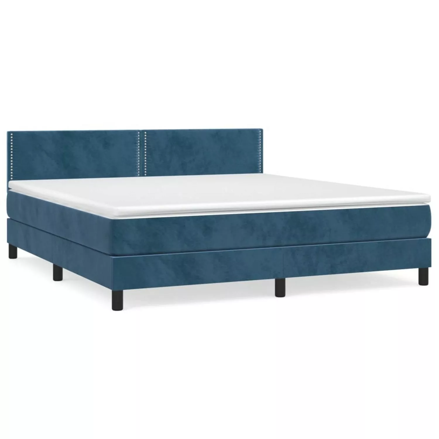 vidaXL Boxspringbett mit Matratze Dunkelblau 180x200 cm Samt1350735 günstig online kaufen