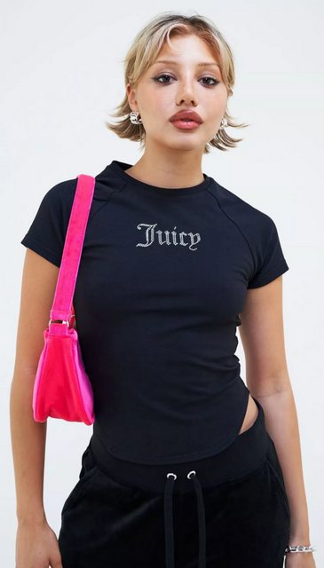 Juicy Couture Kurzarmshirt Shrunken Diamante T-Shirt günstig online kaufen