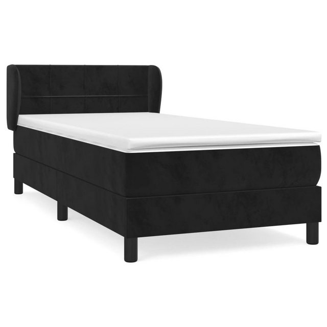 furnicato Bett Boxspringbett mit Matratze Schwarz 100x200 cm Samt (1-tlg) günstig online kaufen