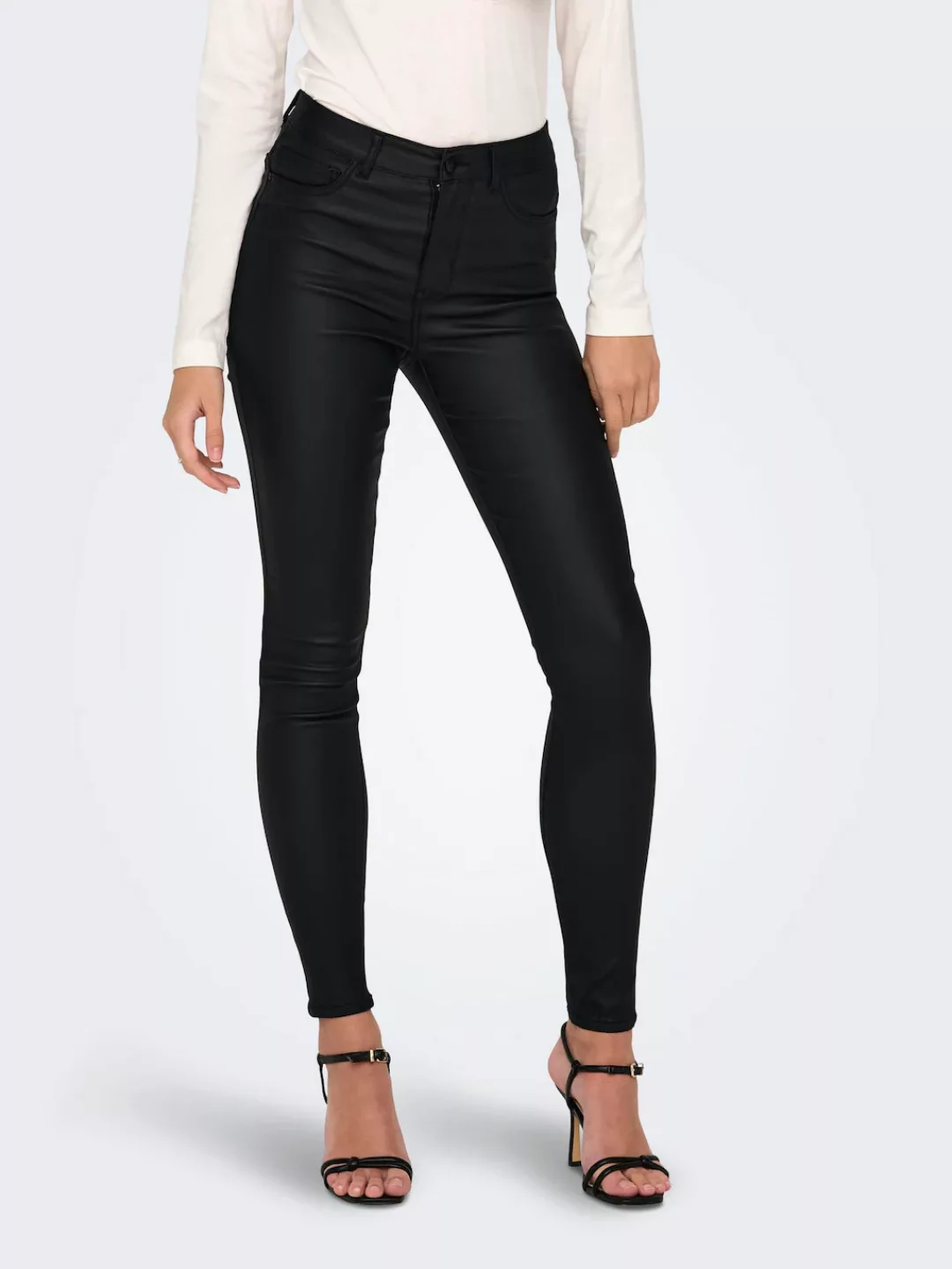 JACQUELINE de YONG Lederimitathose Skinny Jeans Leder Optik High Waist Stre günstig online kaufen