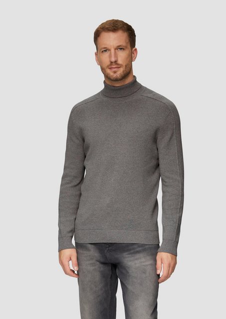 s.Oliver Strickpullover Strukturierter Rollkragenpullover mit Naht-Details günstig online kaufen