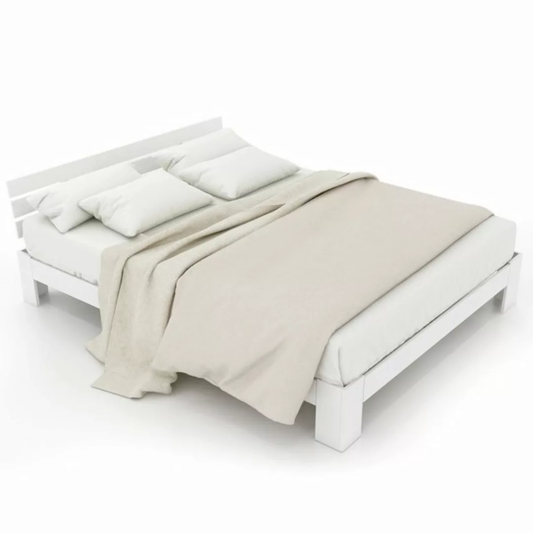 Tongtong Holzbett Doppelbett mit Kopfteil aus Bettgestell mit Lattenrost-20 günstig online kaufen