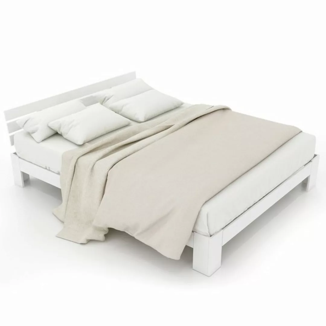 Yorbay Massivholzbett Holzbett Doppelbett 200 x 140 cm Massiv Doppelbett, a günstig online kaufen