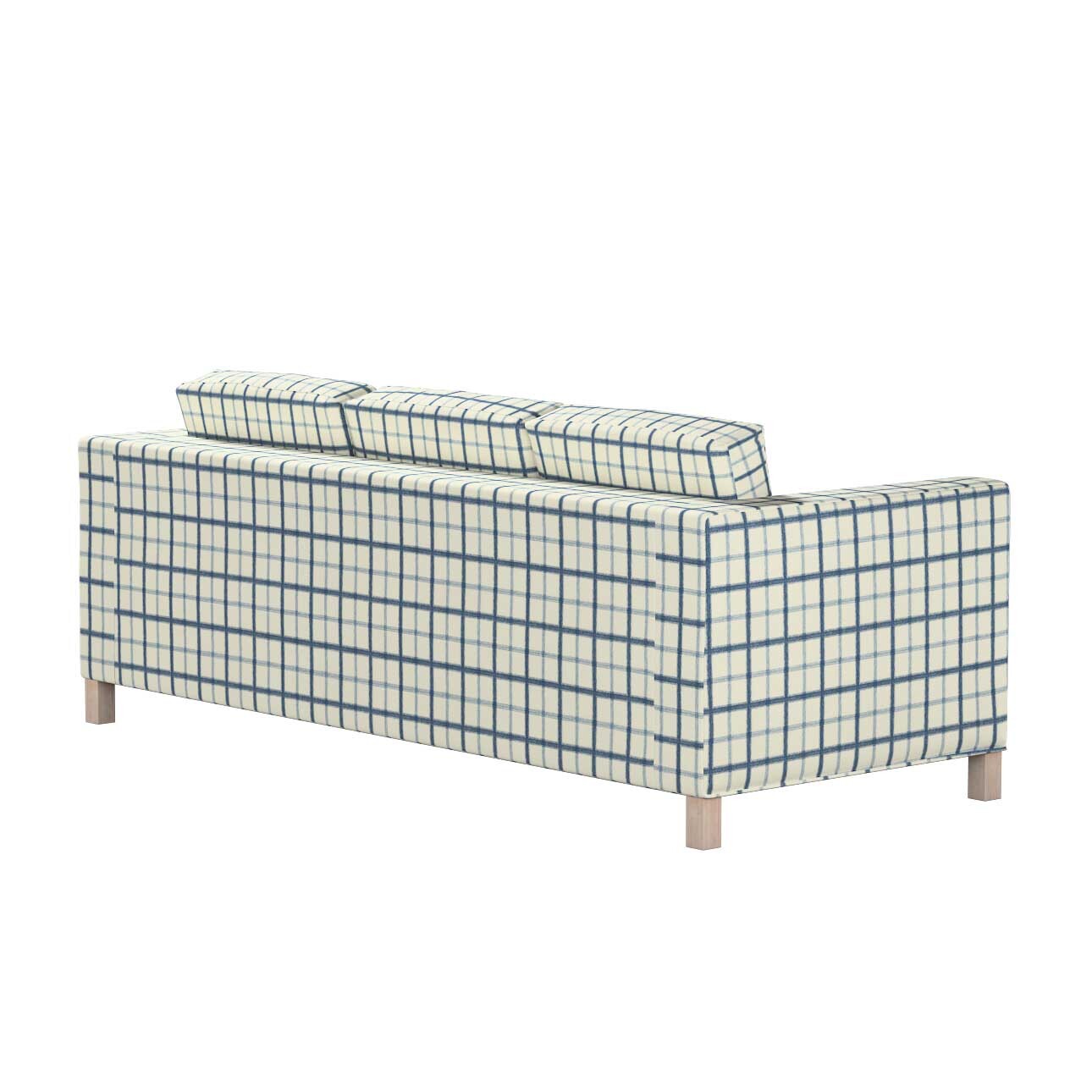 Bezug für Karlanda 3-Sitzer Sofa nicht ausklappbar, kurz, blau-creme, Bezug günstig online kaufen