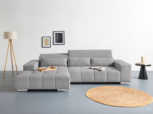 COTTA Ecksofa Orion L-Form, mit Recamiere, inkl. verstellbaren Kopfstützen günstig online kaufen