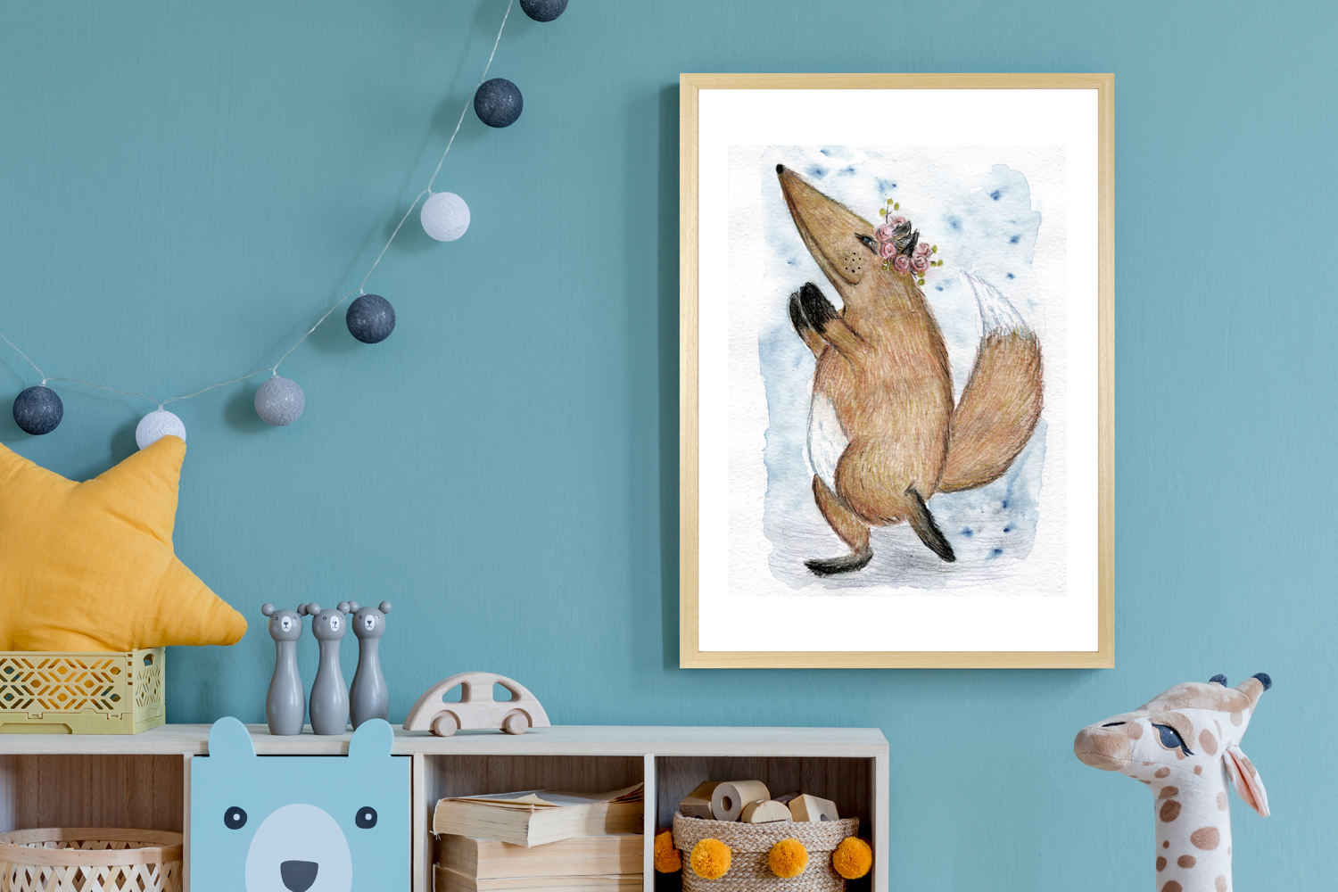 queence Bild mit Rahmen »Blumenkranz«, Blumen-Blumenbilder-Tiere, (1 St.), günstig online kaufen