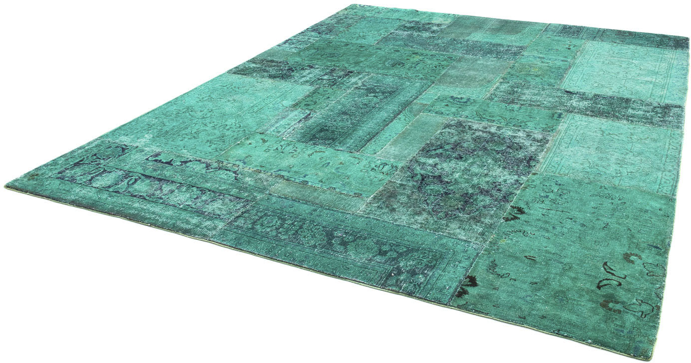 morgenland Teppich »Patchwork - 297 x 231 cm - türkis«, rechteckig, Wohnzim günstig online kaufen