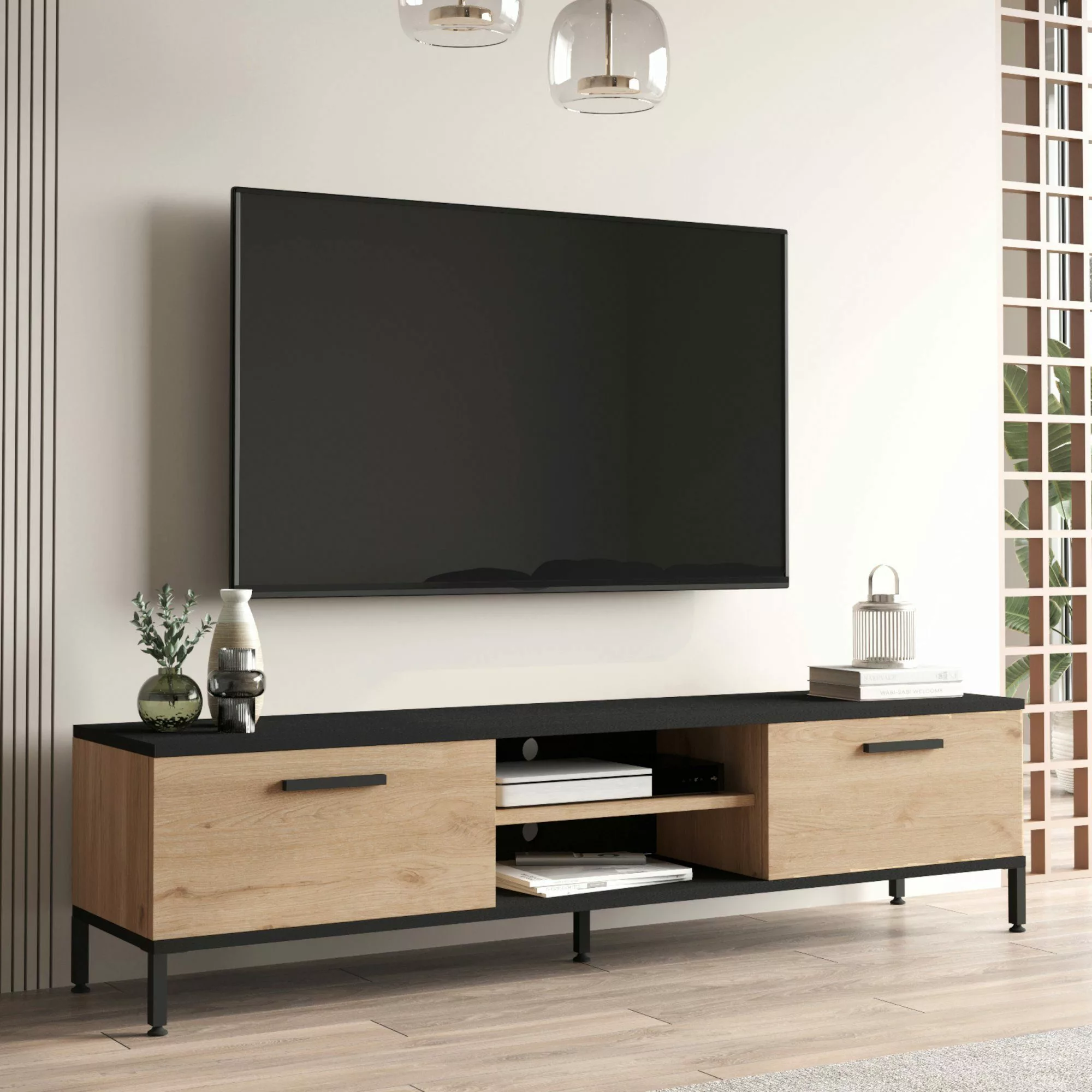 en.casa TV-Schrank »Lempäälä« mit 2 Schranktüren günstig online kaufen