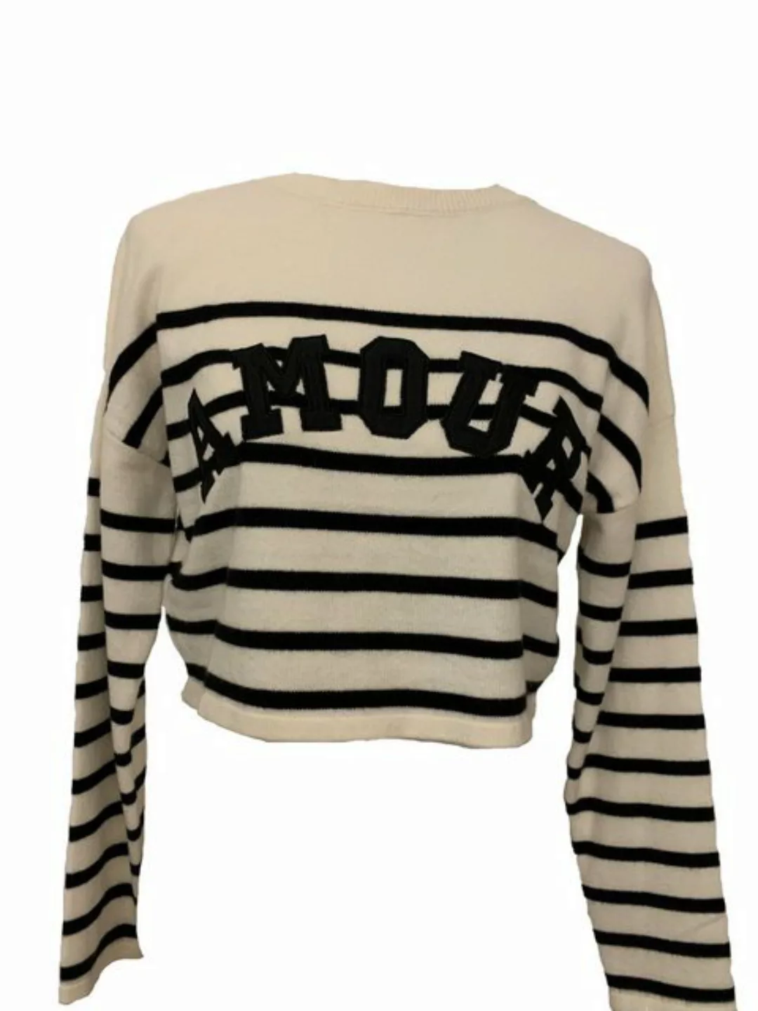 Lelü Fashion Streifenpullover Pullover AMOUR, Beige-Schwarz Amour, Streifen günstig online kaufen