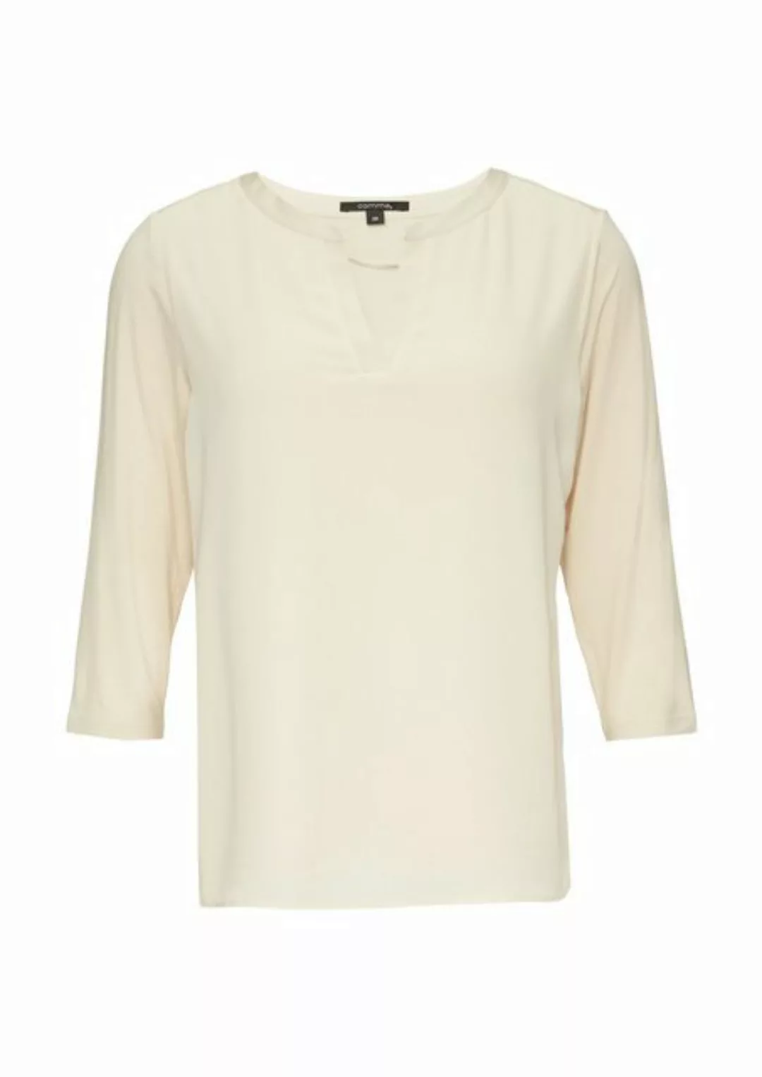 Comma T-Shirt Basic 3/4-Arm, Tunika-Ausschnitt, Satin-Paspel, Ciffon, Visko günstig online kaufen