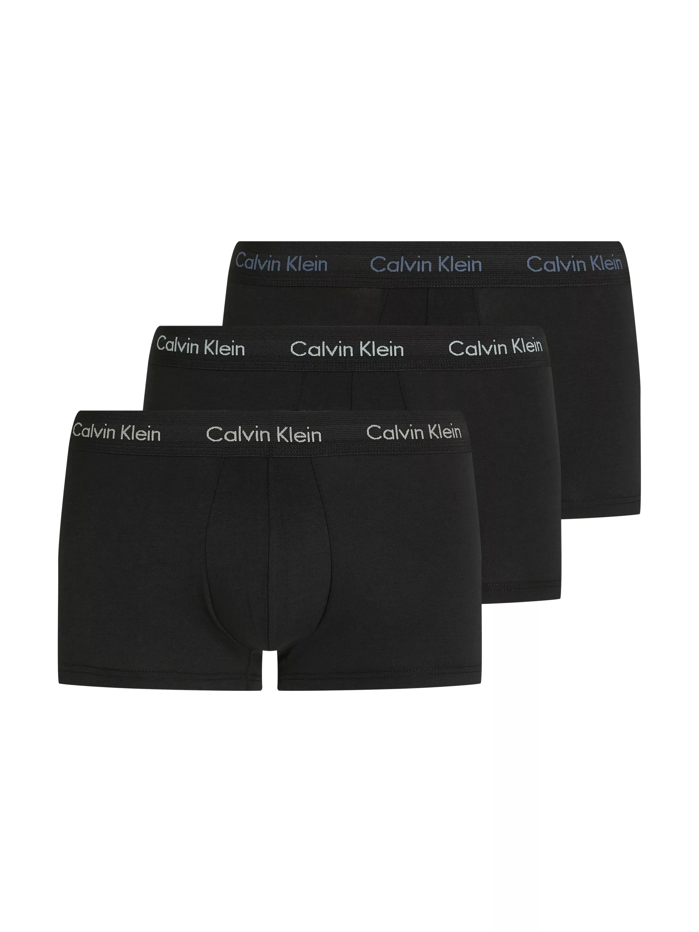 Calvin Klein 3-er Set Low Rise Trunks in Schwarz mit Webbund günstig online kaufen