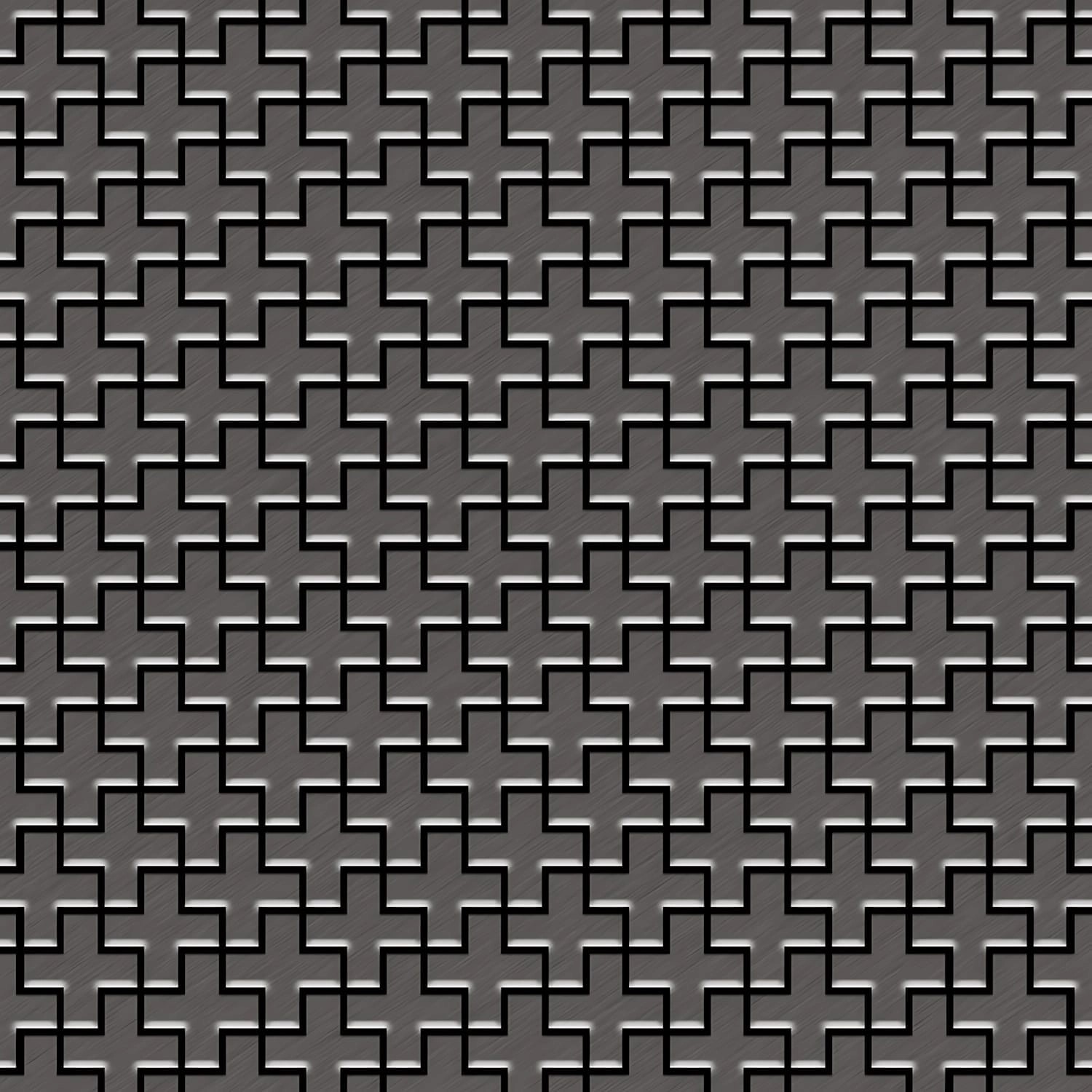 ALLOY Mosaik Fliese Massiv Metall Titan Gebürstet Dunkelgrau 1,6mm Swiss Cr günstig online kaufen