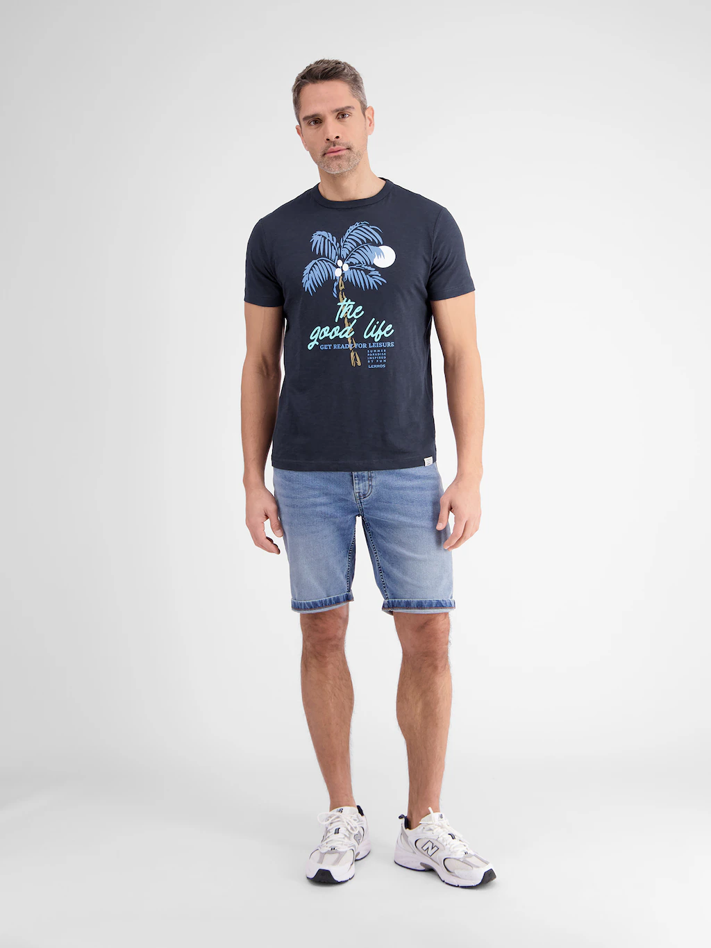 LERROS T-Shirt "LERROS Rundhals T-Shirt für Herren mit Palmenprint" günstig online kaufen