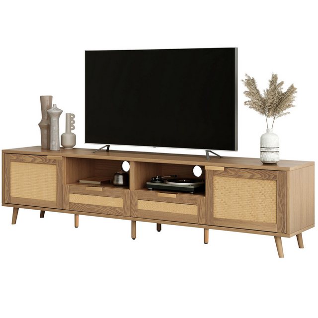 Welikera TV-Schrank TV-Konsolentisch,200*37*49 cm,Geflochtener Rattan TV Bo günstig online kaufen