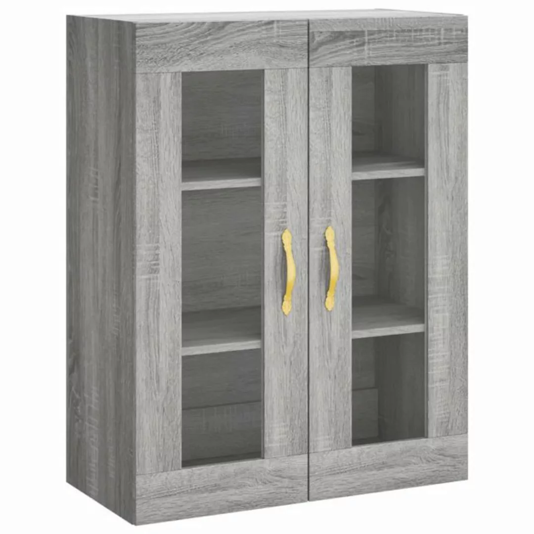 vidaXL Hängeschrank Wandschrank Grau Sonoma 69,5x34x90 cm Glas Vitrine Häng günstig online kaufen