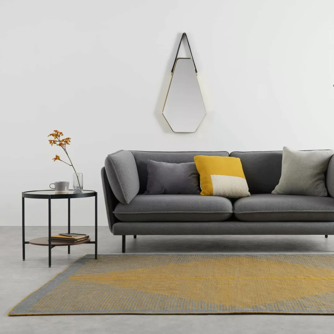 Camden Teppich (160 x 230 cm), Grau und Senfgelb - MADE.com günstig online kaufen