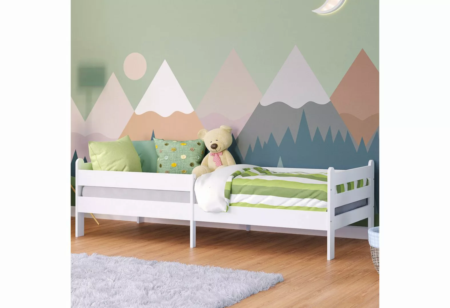 Bellabino Kinderbett Kuru (Einzelbett 90x200 cm in weiß), aus MDF günstig online kaufen