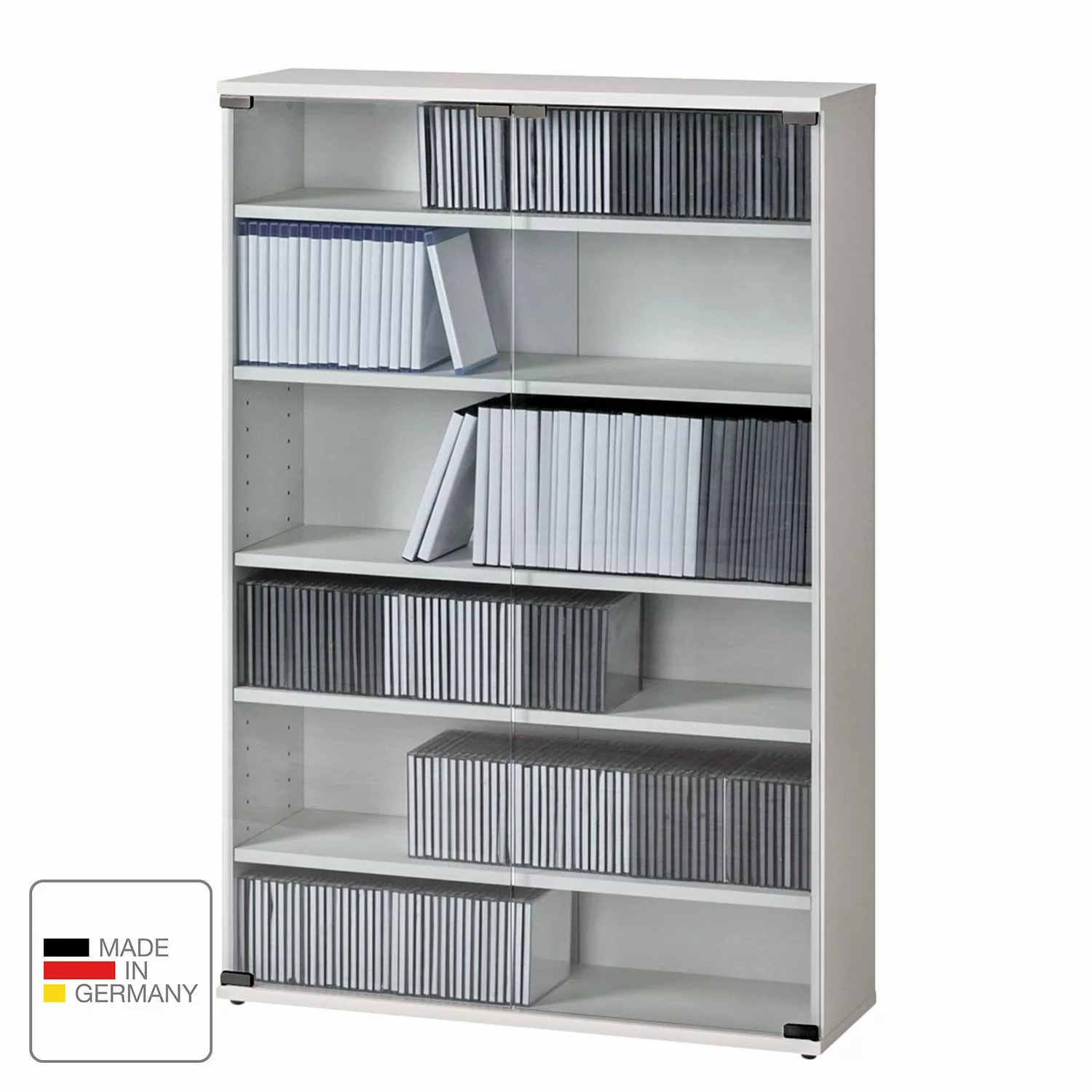 CD/DVD Schrank - weiß - 75 cm - 110 cm - 24 cm - Sconto günstig online kaufen
