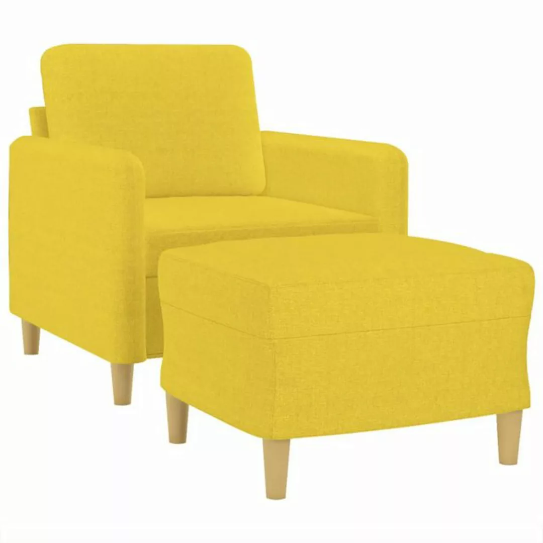 vidaXL Sofa Sessel mit Hocker Hellgelb 60 cm Stoff günstig online kaufen