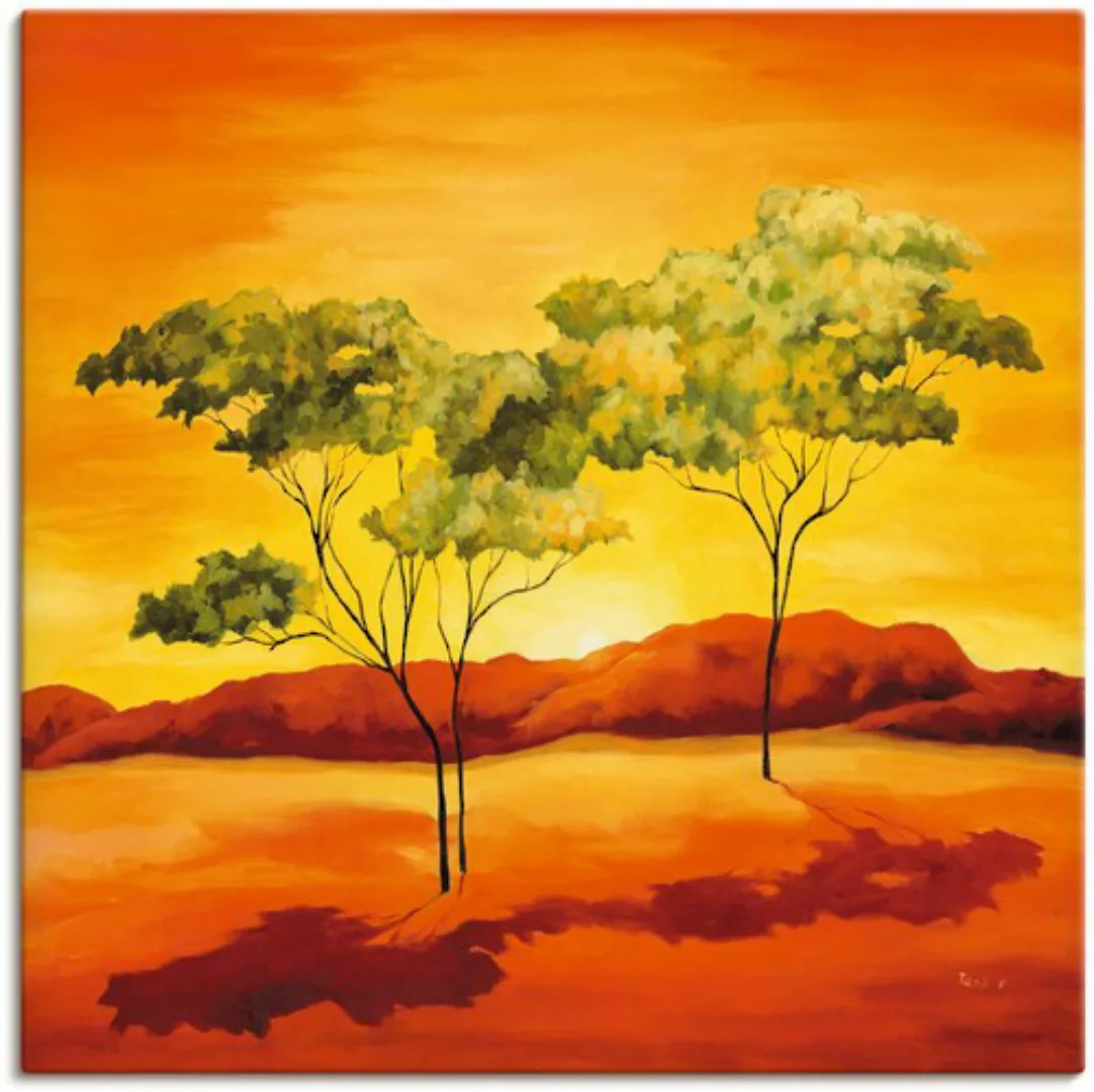 Artland Wandbild "Sonnenuntergang in der Steppe", Afrika, (1 St.), als Lein günstig online kaufen