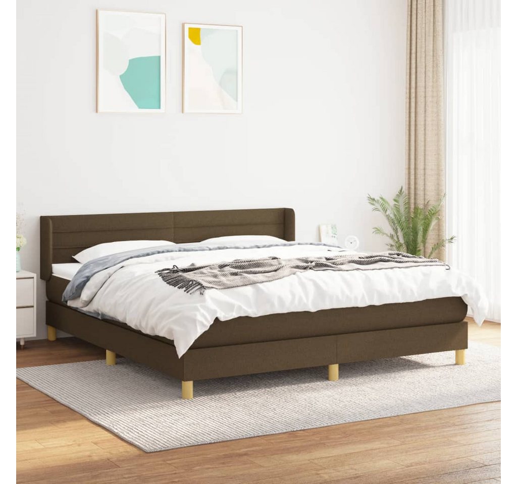 vidaXL Boxspringbett Boxspringbett mit Matratze Dunkelbraun 160x200 cm Stof günstig online kaufen