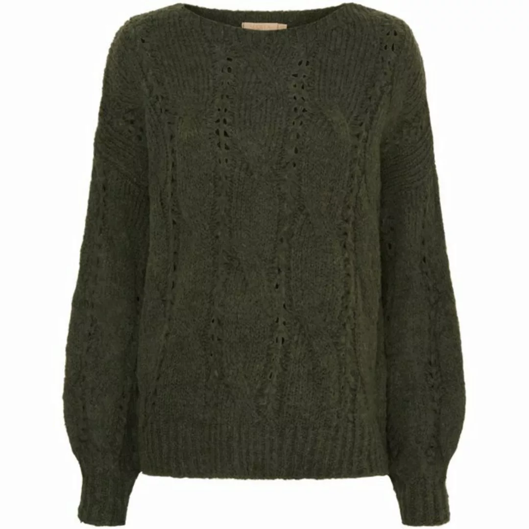 LaMarta Stillpullover LaMarta-Kuscheliger Militärfarbener Strickpullover günstig online kaufen