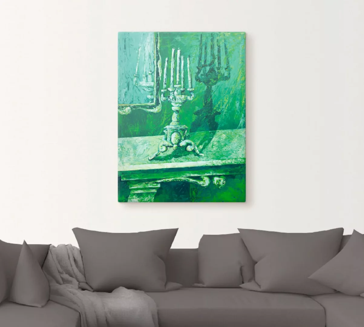 Artland Leinwandbild »Barocker Leuchter«, Innenarchitektur, (1 St.), auf Ke günstig online kaufen