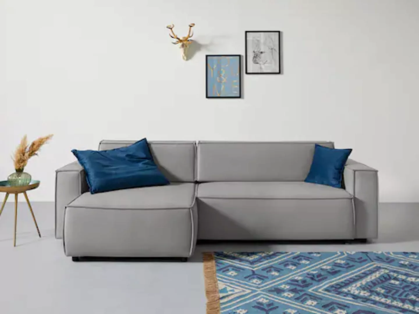 INOSIGN Ecksofa »Marva L-Form«, incl. Bettfunktion und Bettkasten, Federker günstig online kaufen