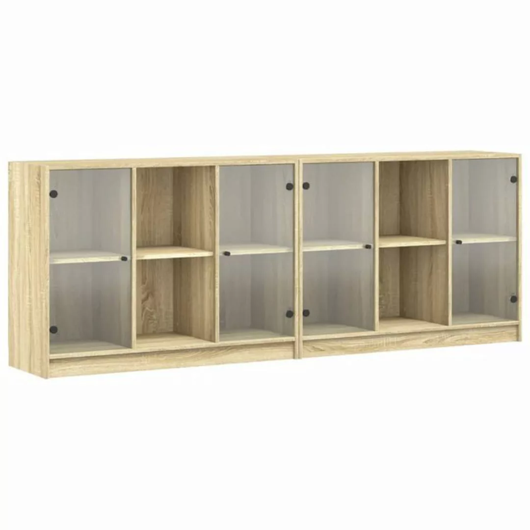 vidaXL Bücherregal Bücherschrank mit Türen Sonoma Eiche 204x37x75 cm Spanpl günstig online kaufen