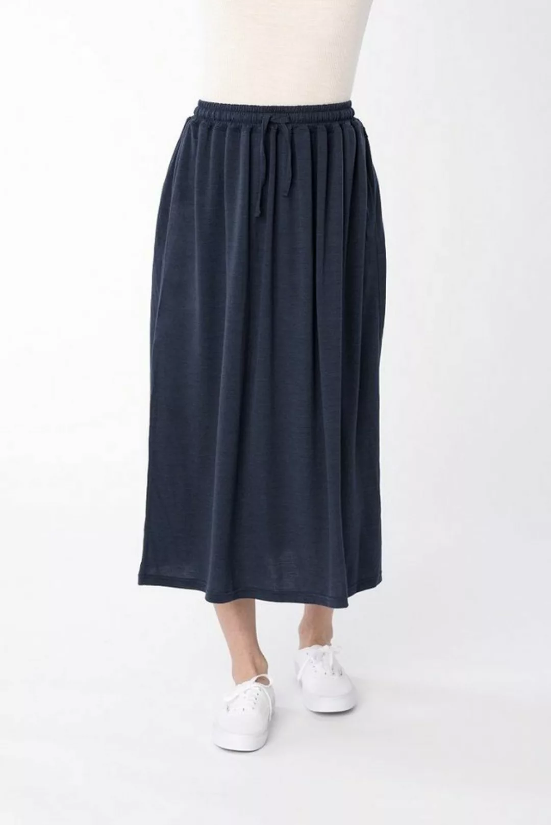 SUPER.NATURAL Maxirock Merino Rock W LONG SKIRT bequemer Merino-Materialmix günstig online kaufen