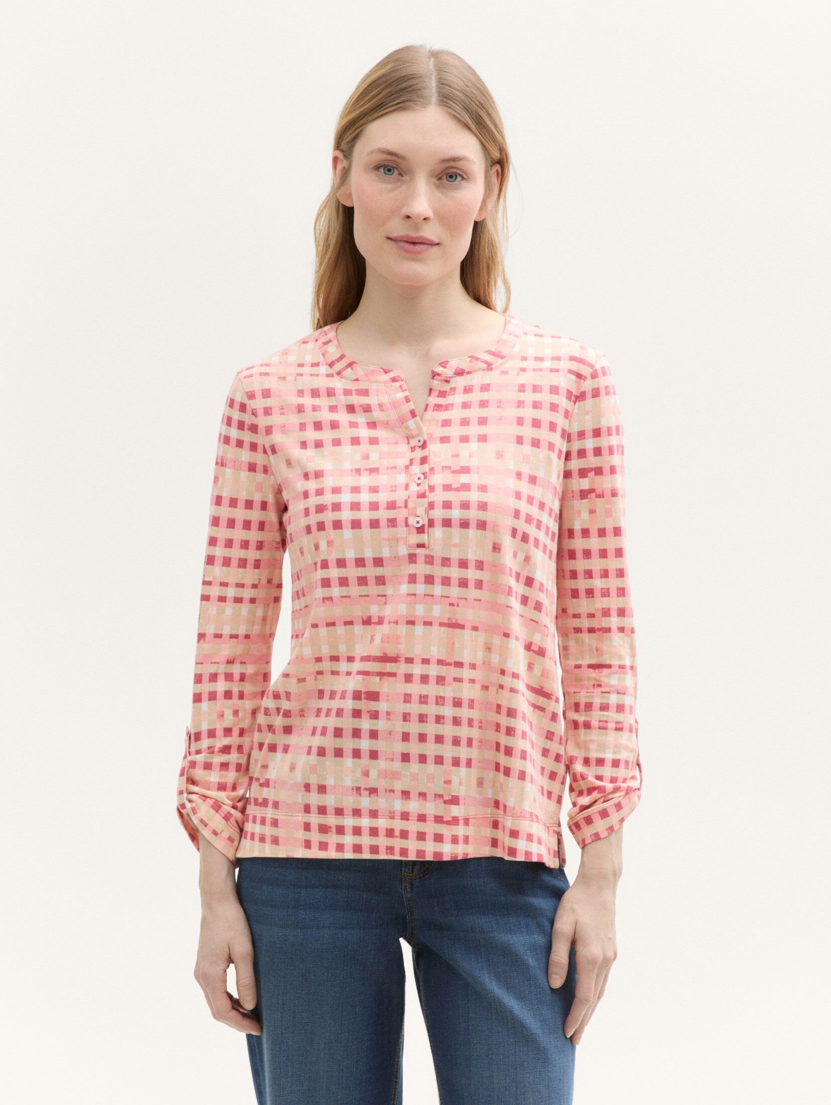 TOM TAILOR Langarmshirt mit All-Over Print günstig online kaufen
