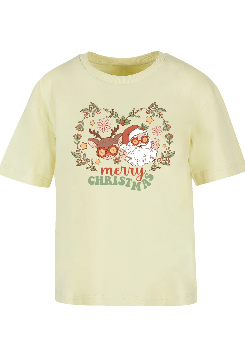 F4NT4STIC T-Shirt Weihnachten Hippie Santa And Reindeer Premium Qualität, W günstig online kaufen