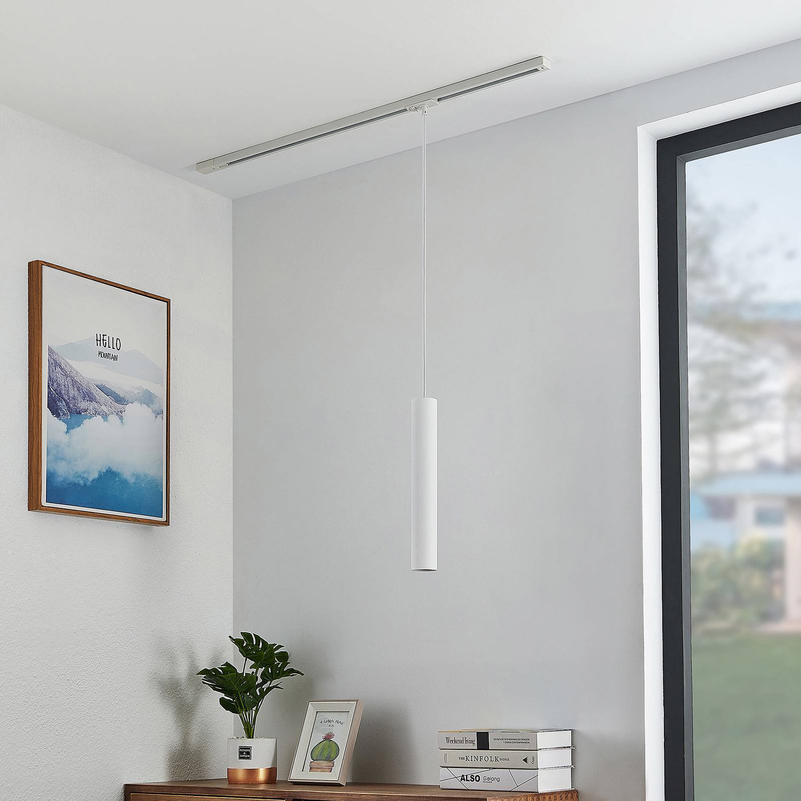 Lindby Linaro Pendellampe 1-Phasen, 40 cm, weiß günstig online kaufen