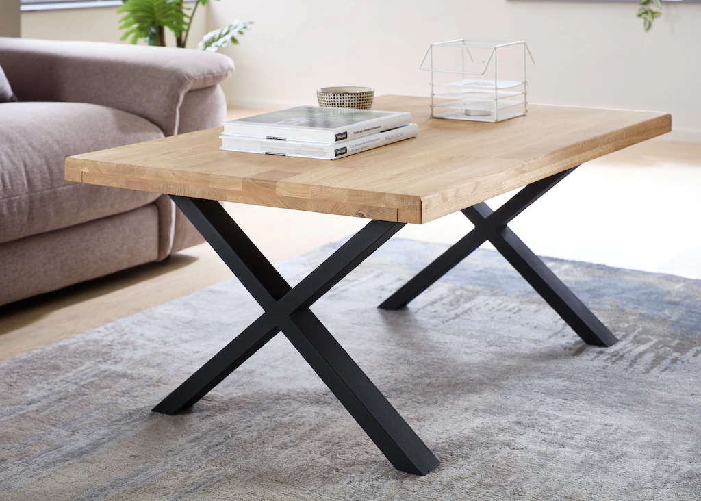 Stolkom Couchtisch »Chris Wohnzimmertisch Eiche Massivholz, BxHxT 110x47x70 günstig online kaufen