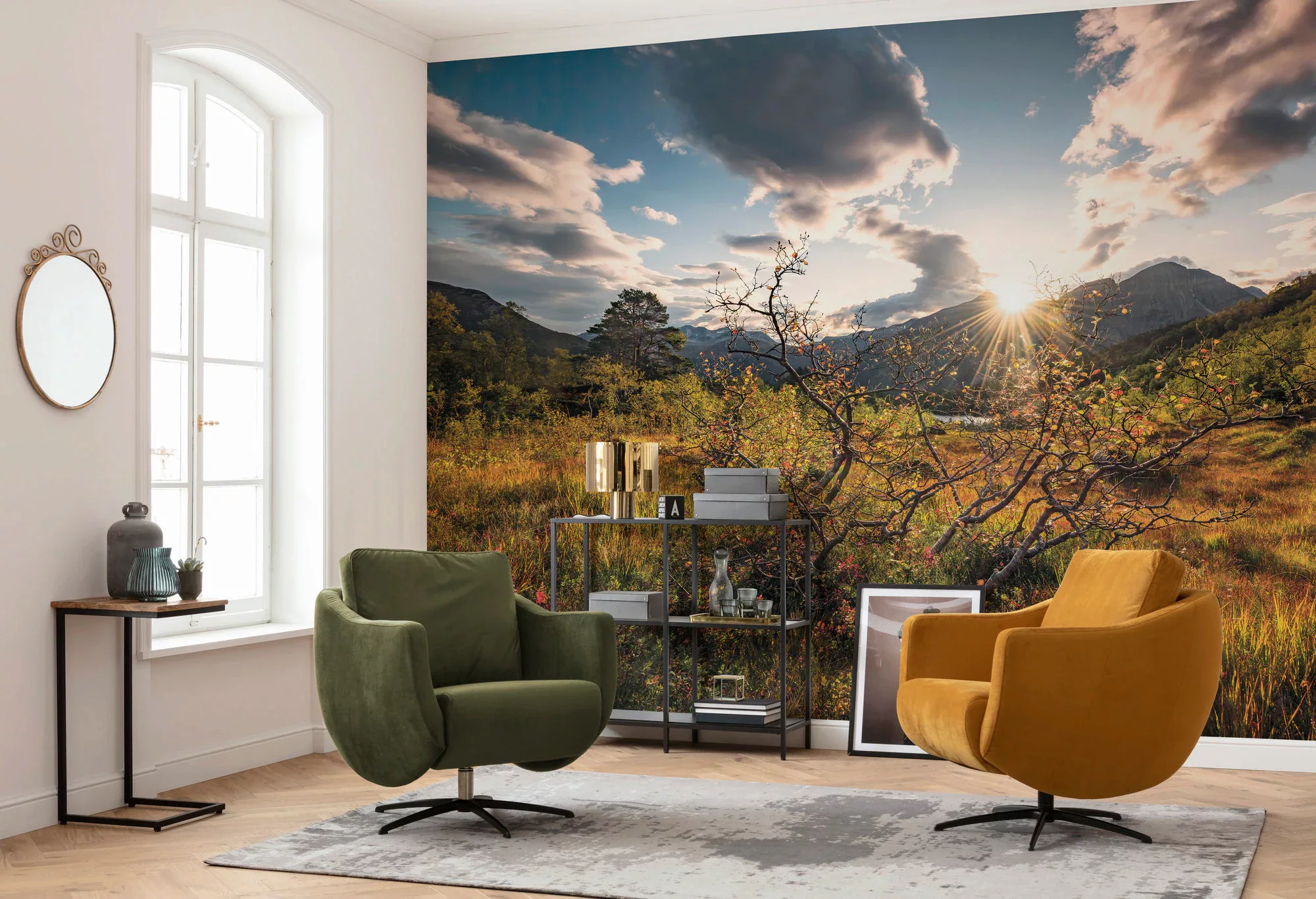 KOMAR Vlies Fototapete - Norwegische Herbstwelten - Größe 450 x 280 cm mehr günstig online kaufen