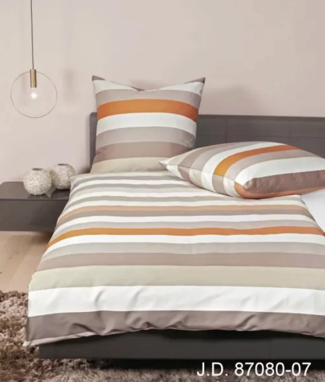 Janine Mako-Satin Bettwäsche J.D. 87080 naturell ton kubasand Größe:  200x2 günstig online kaufen