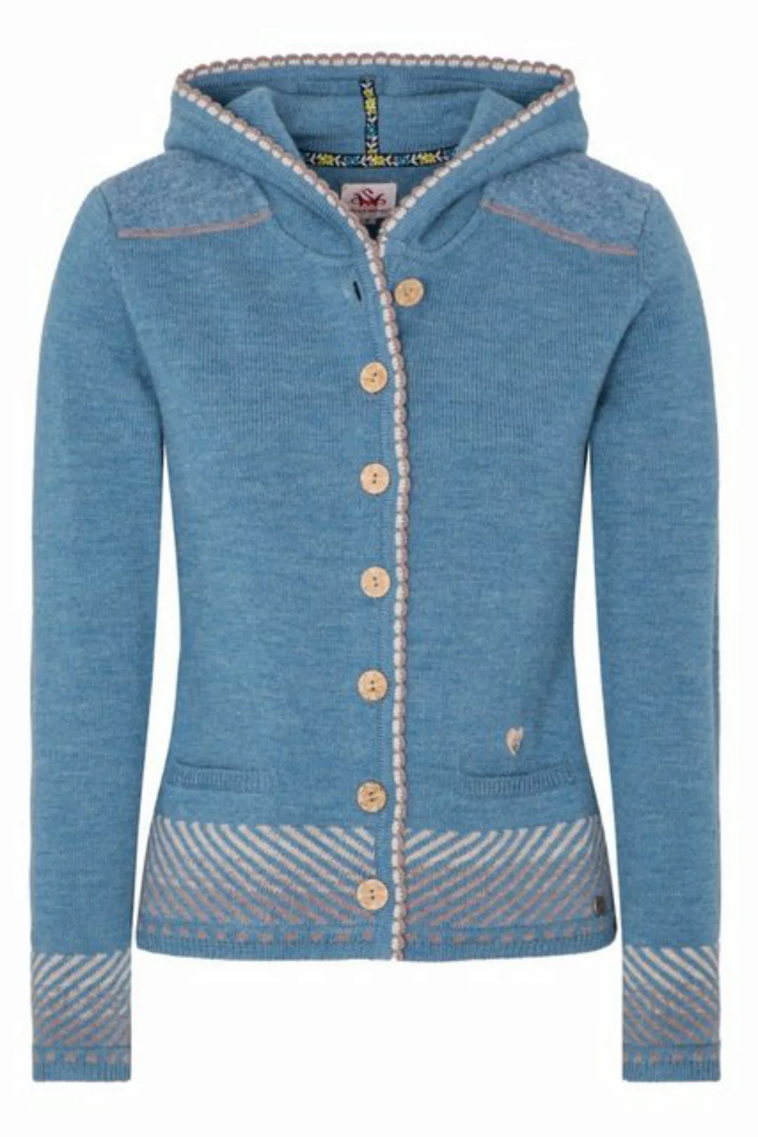 Spieth & Wensky Trachtenstrickjacke Trachten Strickjacke - WINKA - hellblau günstig online kaufen