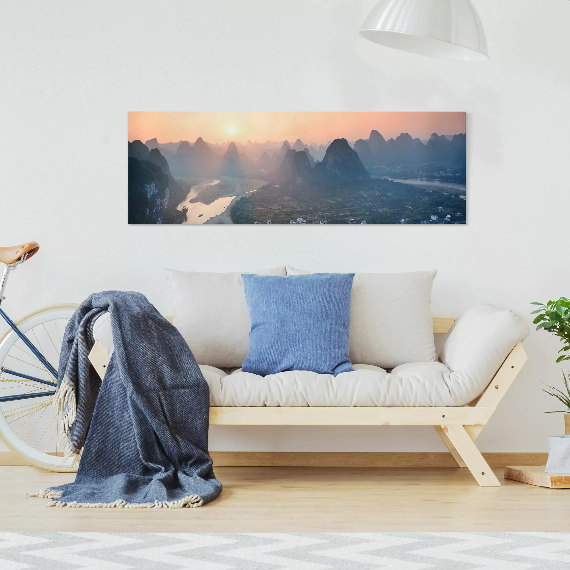 Leinwandbild Sonnenaufgang in Berglandschaft günstig online kaufen