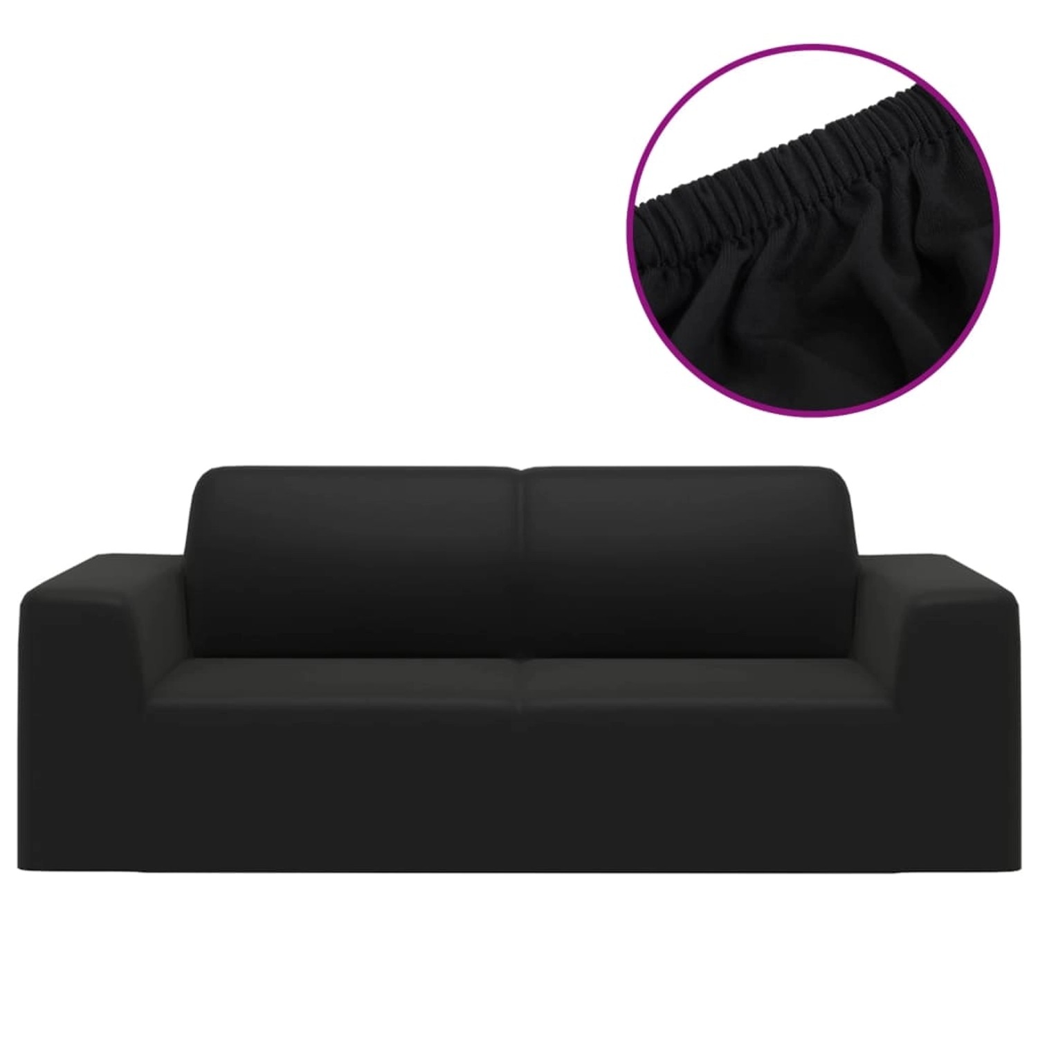 vidaXL Stretch Sofahusse 2-Sitzer Schwarz Polyester-Jersey günstig online kaufen