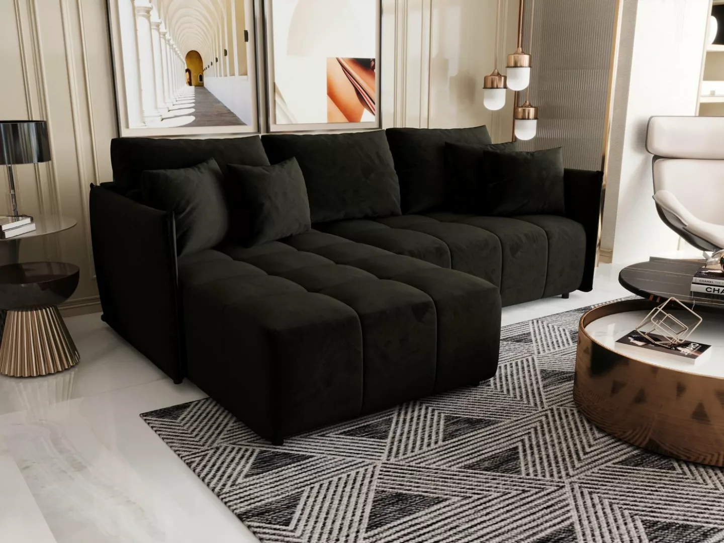 ALTDECOR Ecksofa LONLI, Couch mit Schlaffunktion, Stauraum Wohnlandschaft F günstig online kaufen