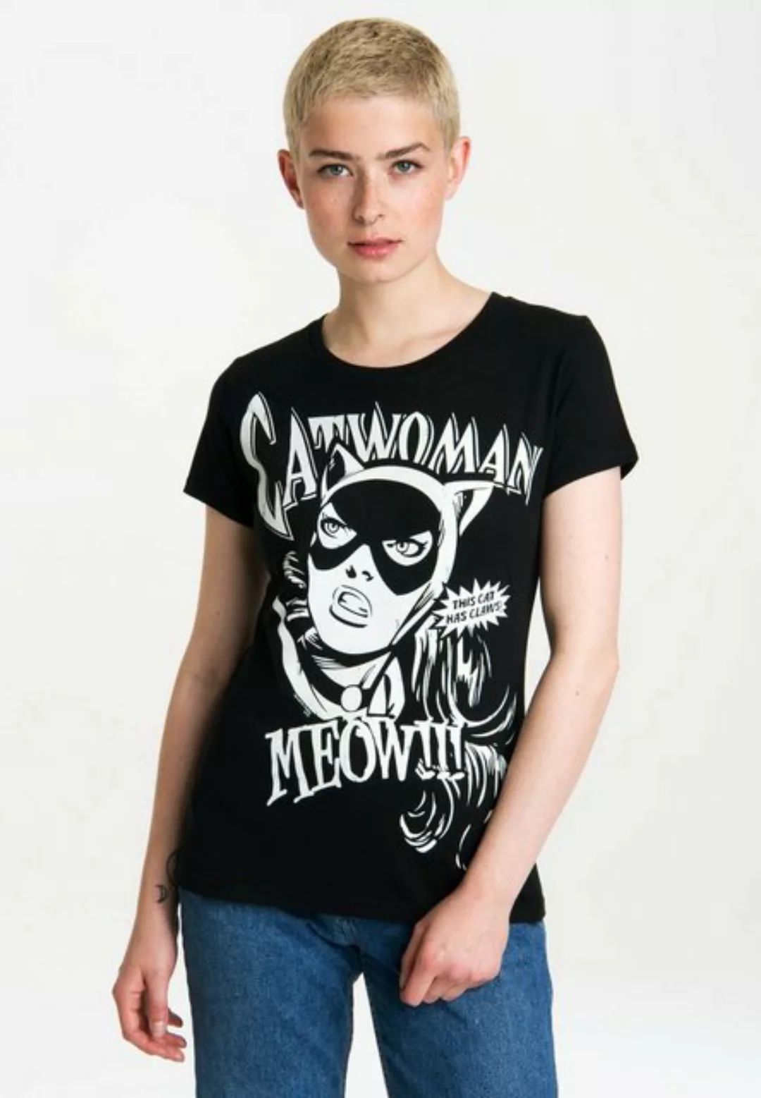 LOGOSHIRT T-Shirt Catwoman mit auffälligem Aufdruck günstig online kaufen
