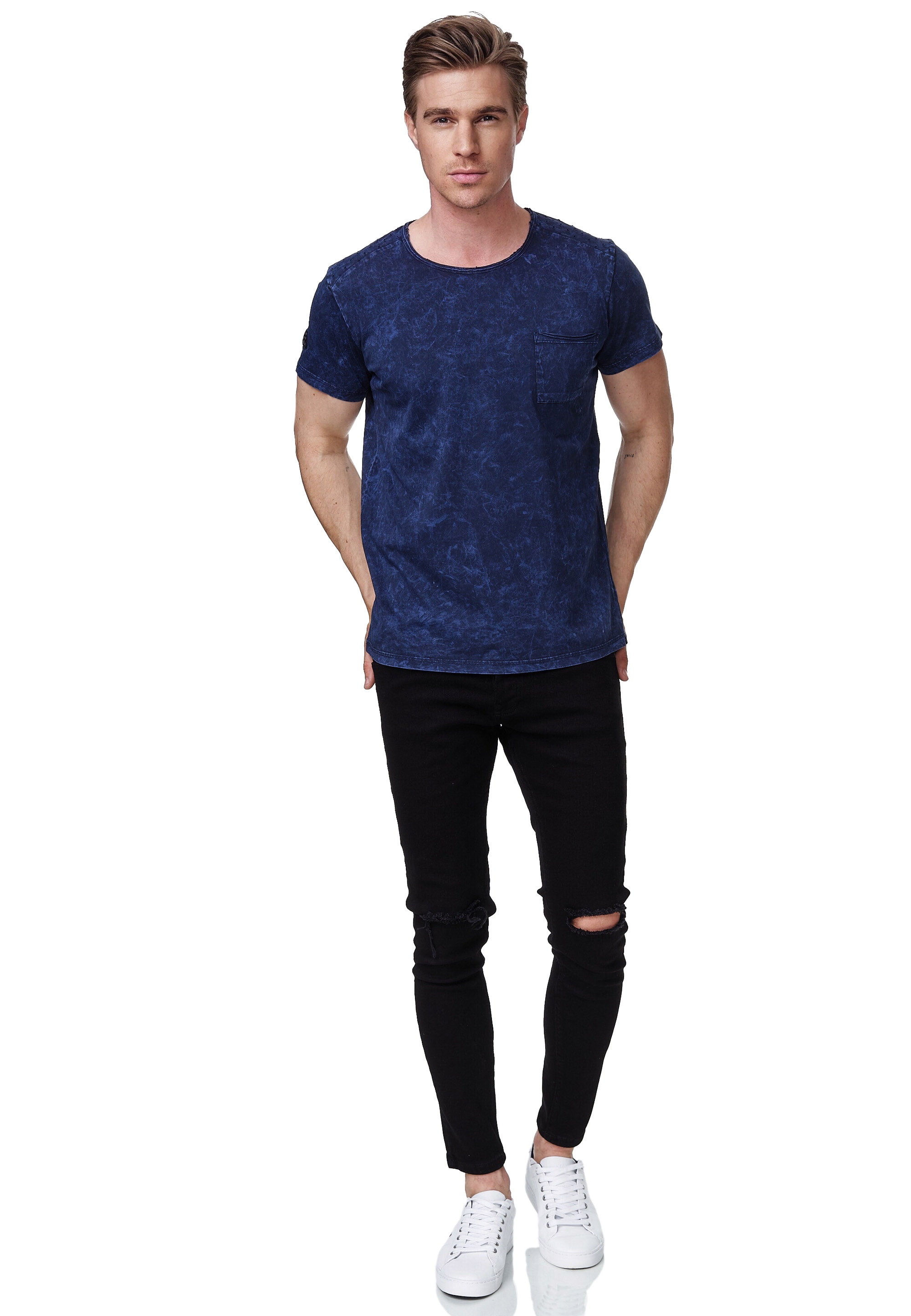 Rusty Neal T-Shirt, mit toller Musterung und Brusttasche günstig online kaufen