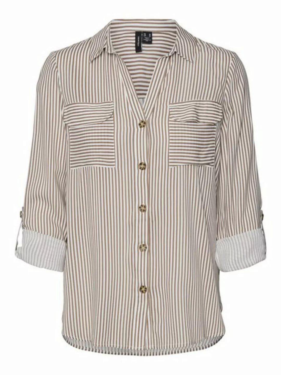 Vero Moda Blusenshirt Legeres Blusen Hemd mit Brusttaschen Krempelärmel VMB günstig online kaufen