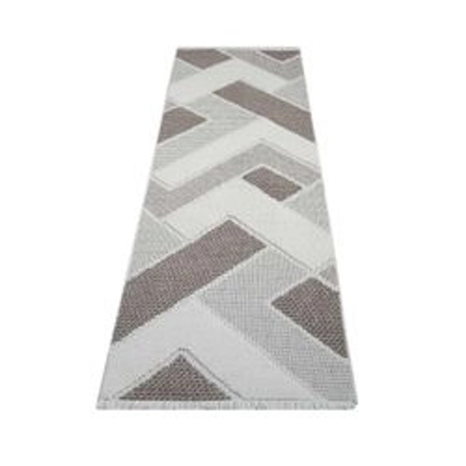 payé Teppich Linda 77 Kurzflor 80x300 cm Beige Geo-Muster günstig online kaufen