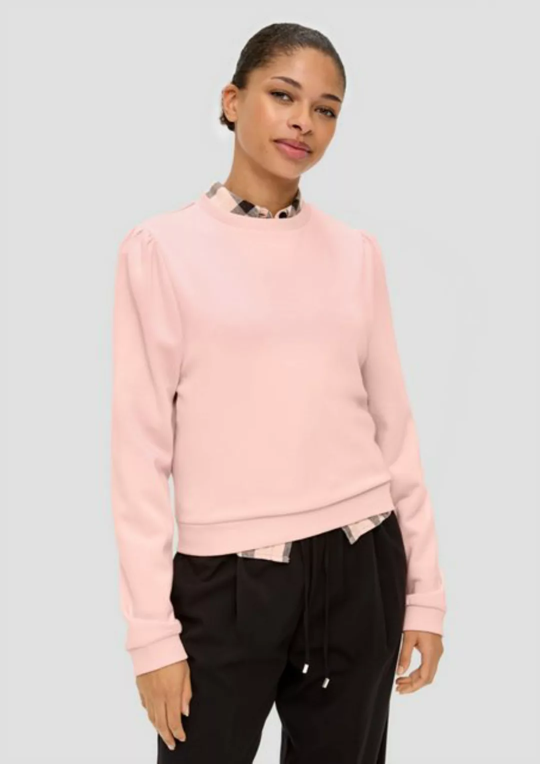 QS Sweatshirt Sweatshirt aus Viskosemix Logo günstig online kaufen