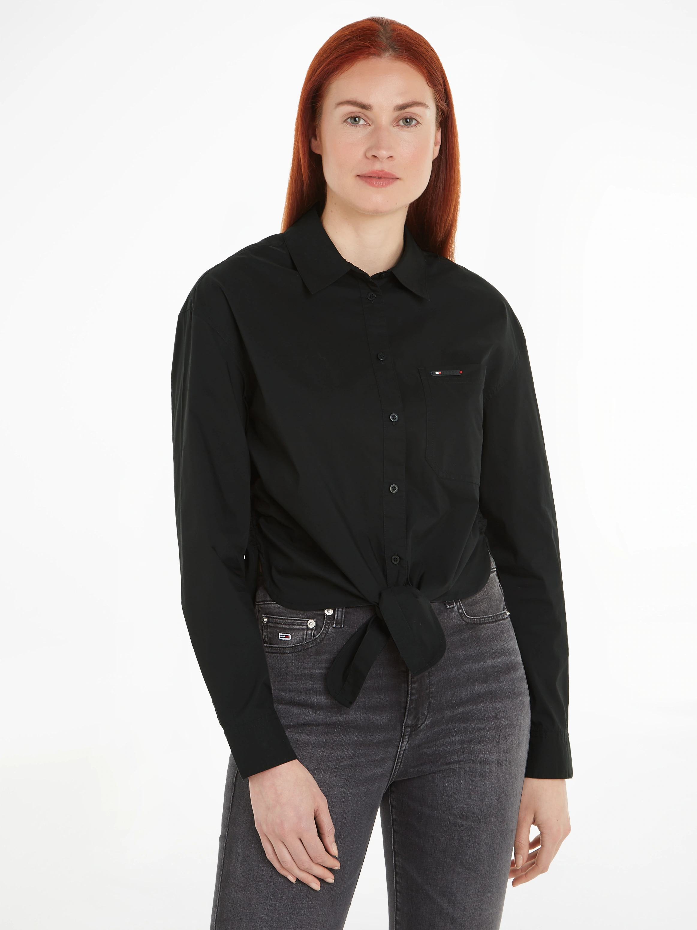 Tommy Jeans Blusentop "TJW FRONT TIE SHIRT", mit Bindeband günstig online kaufen